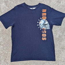 Vintage Denver Broncos NFL T Shirt XL (18-20)Youth Navy Graphic Helmet Tee Retro