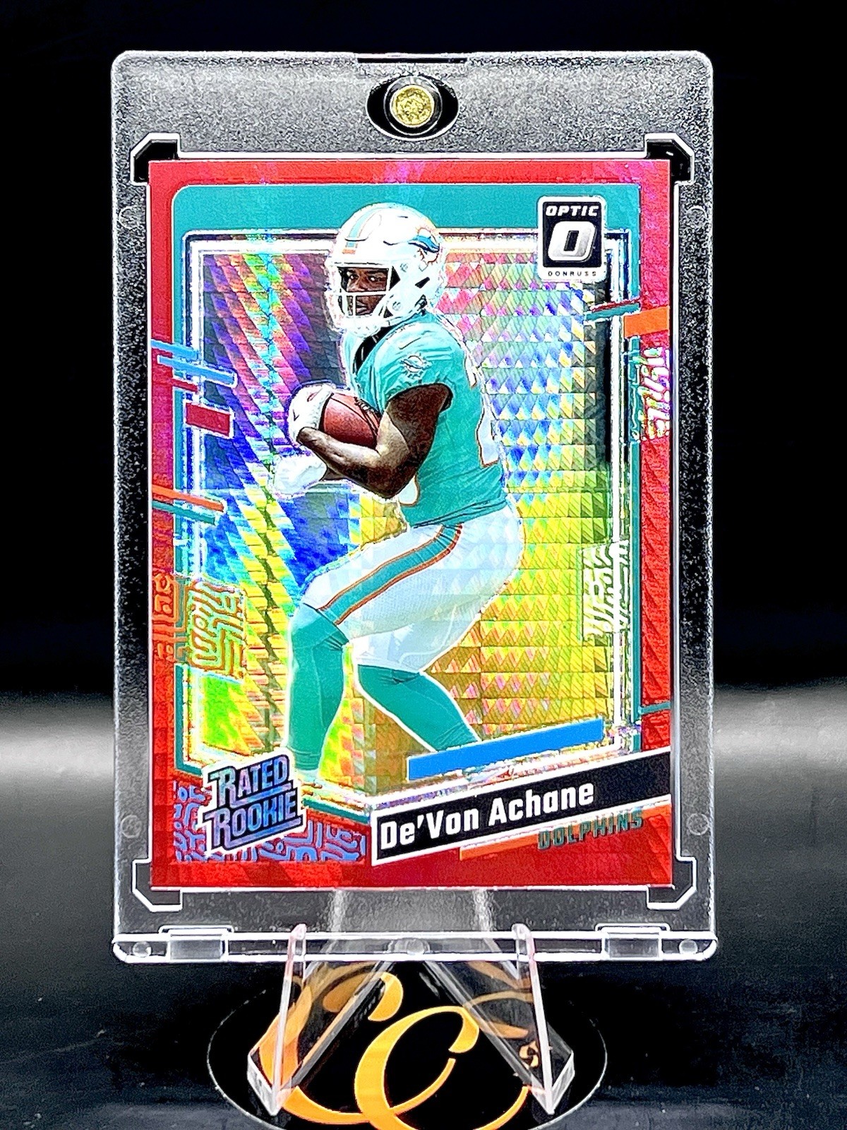 2023 Panini Donruss Optic - De'Von Achane #269 Red Hyper Prizm Miami Dolphins