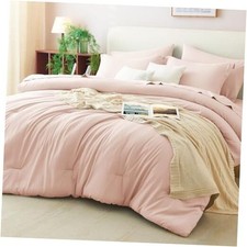 Size Comforter Set 7 Pieces Bed in a Bag Comforter Set with Full Blush Pink