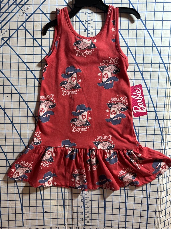 Barbie : Cowgirl Sundress : XS 4/5 : Pastel Red