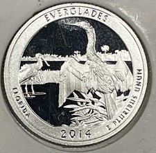 2014-S Everglades Florida Park Quarter 90% Silver Proof America The Beautiful 