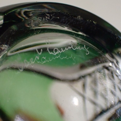 Vintage Val St Lambert Overlay Glass Vase - Forest Green, Signed - Picture 15 of 15