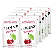 Luden's Sore Throat Drop For Minor Sore Throat Relief Wild Cherry 30 Count 12 Pk