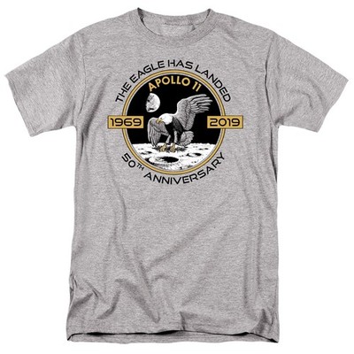 NASA - Apollo Circle 50. Jahrestag - Erwachsener Unisex Kurzarm T-Shirt - Grau