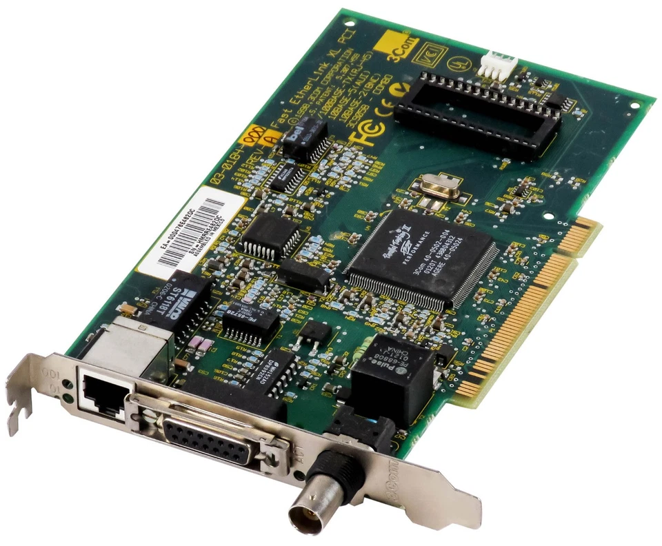 3COM 03-0184-000 REV-A FAST ETHERLINK XL PCI RJ-45 AUI BNC 02-0184-000 - Immagine 2 di 2