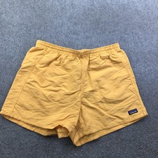 Patagonia Shorts Mens Medium Yellow Baggies Swim Trunks Elastic Waist Nylon