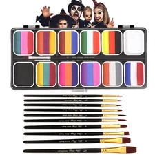 Face Body Painting Kit for Kids Adults, 12 x 10gm Paint Set One Stroke A 