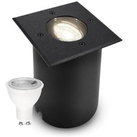 Juavi Schwarze Bodenleuchte Befahrbar Eckig Dimmbar Inkl. Led 7W Neutralweiß