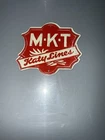 MKT Katy Lines Railroad Post Cereal Tin Sign Train Metal Vintage 1950’s