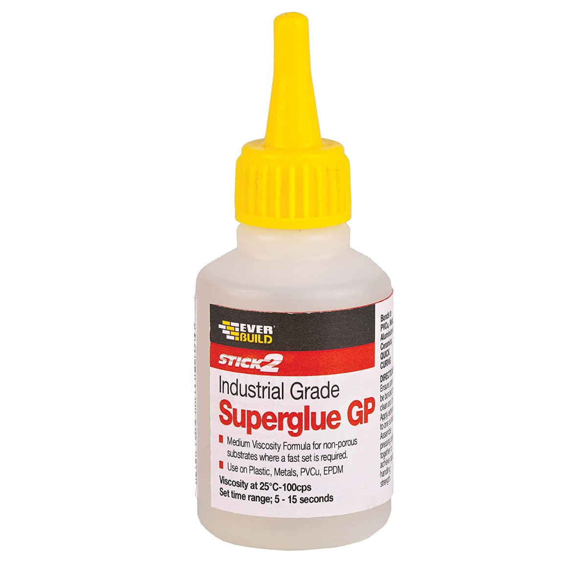 2x Everbuild 50g Industrial Grade GP Medium Viscosity Super Glue Adhesive