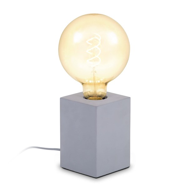 B.K.Licht Nachttischlampe Vintage E27 Fassung Grau Tischleuchte-image
