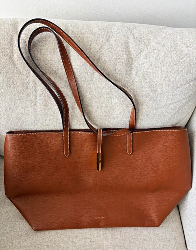 DeMellier The Tokyo Tote Tan Brown Leather Gold Hardware Excellent Condition