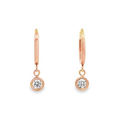 18ct./750 rose gold earrings with 0.45ct. natural diamonds