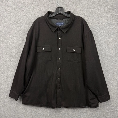 Westport 1989 Mens 3XB Firepit Solid Flannel Shirt Jacket Charcoal Gray Quilted - product listing photo