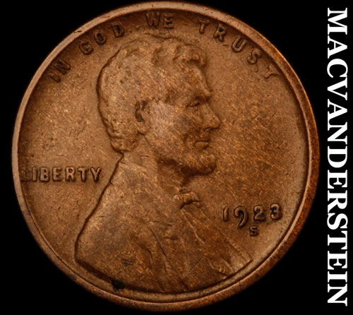 1923-S Lincoln Wheat Cent- Semi Key Better Date No Reserve #J4463