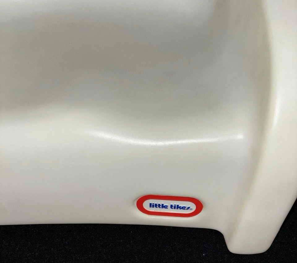 Silla de asiento elevador Little Tikes vintage con asa de transporte - blanco roto - años 80 Foto 2 de 4