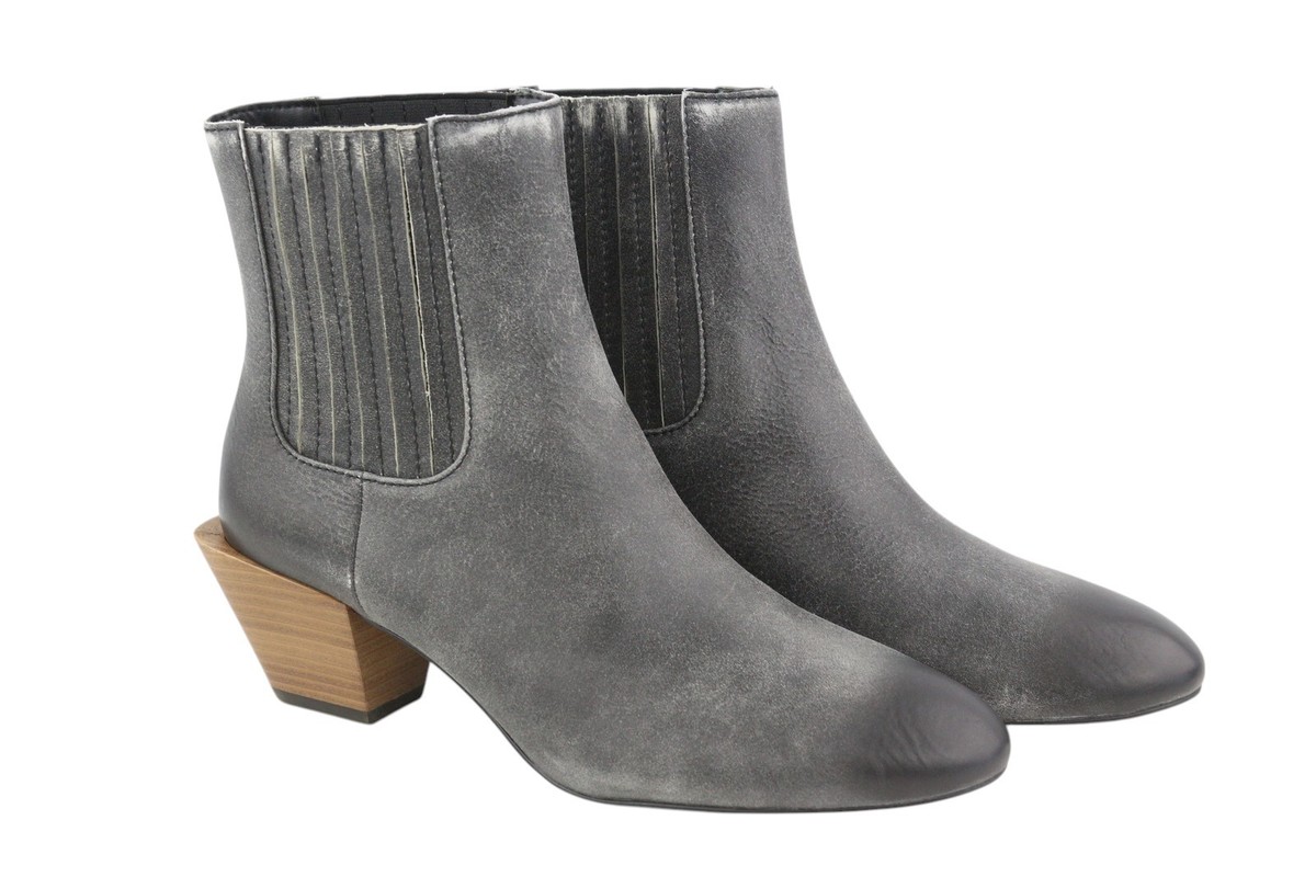 DIESEL D-Texanne CH Women Boots EU41 Black Grey Leather Ankle Top