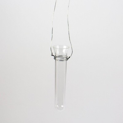 INNA-Glas Stielblumenvase - Glasröhrchen Milo mit Draht, klar, 11,5cm, Ø 2cm