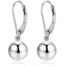 Fashion Ball Dangle Drop Earrings for Women, 925 Sterling Silver Leverback Ea...
