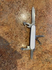 Custom Victorinox Swiss Army Knife 91mm SAK. Aluminum Scales With Fish Scales