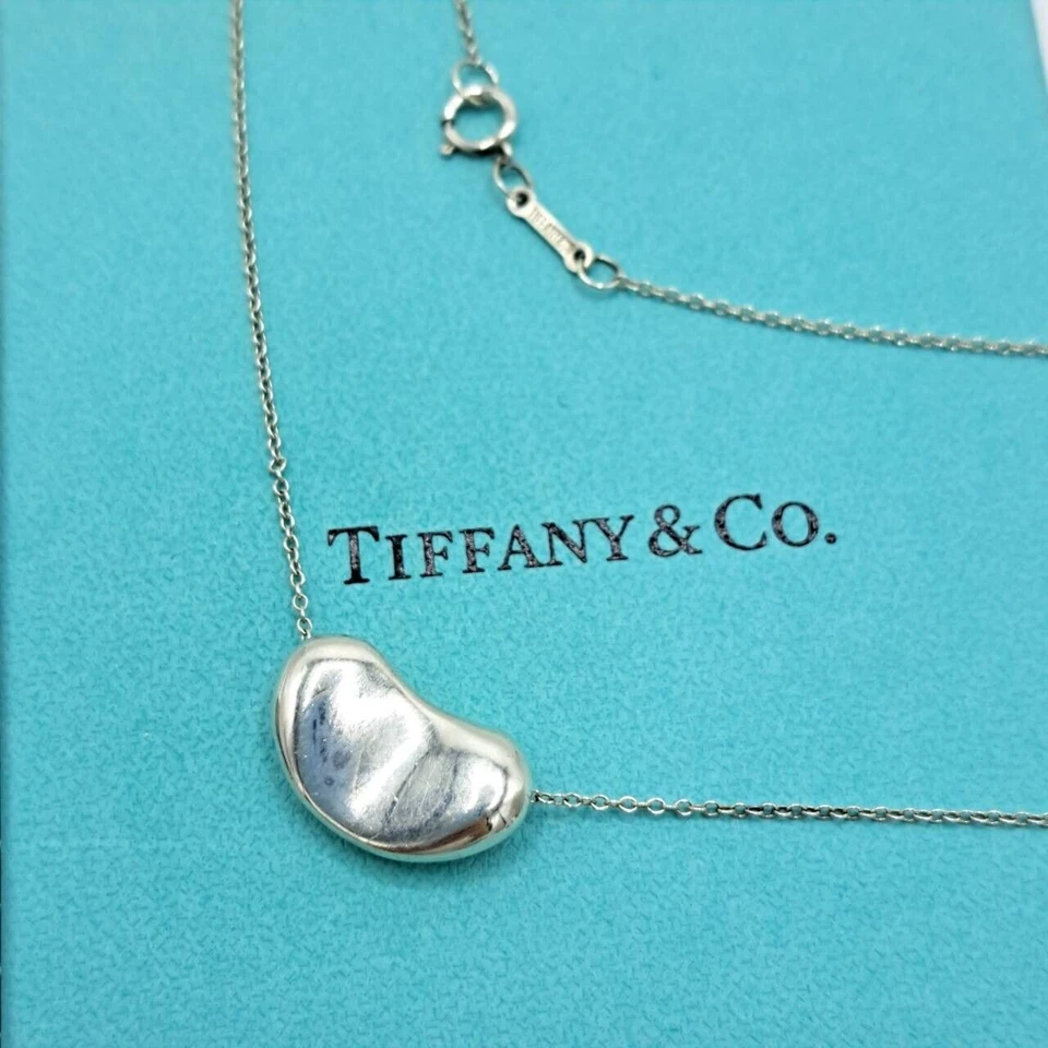 TIFFANY & Co Elsa Peretti Large Bean Sterling Silver925 Pendant necklace 11x18mm - Image 2 of 4