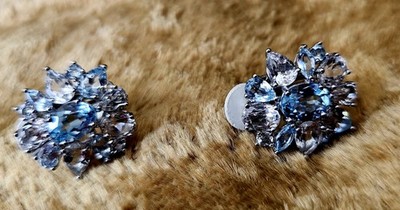 925 Sterling Silber Ohrringe mit Topazen