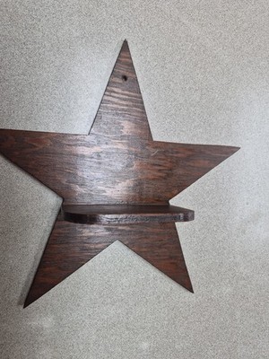 Handmade ? MCM Wooden Star Shelf Wall Mount Knick Knack Display Small