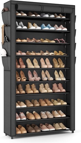 Organizador de zapatos a prueba de polvo de 10 niveles - Gran capacidad para 50-55 pares, fácil montaje - Imagen 3 de 10