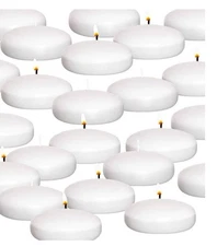 Royal Imports White Floating Candles 3" – Pack of 12 Unscented Dripless