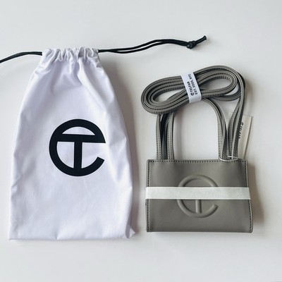 Telfar Small Gray Shopping Bag Satchel With Crossbody Strap & Dust Bag