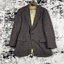 Ralph Lauren Polo University Club Blazer Mens Size 40 Chest Brown Tweed Preppy