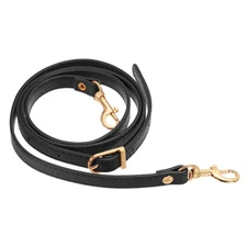 47 Inch Adjustable PU Leather Purse Strap with Gold Hardware, Black