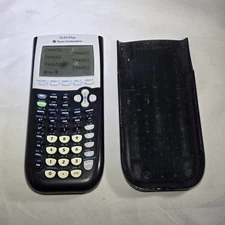 Texas Instruments TI-84 Plus Graphics Calculator - Black W/Cover *READ