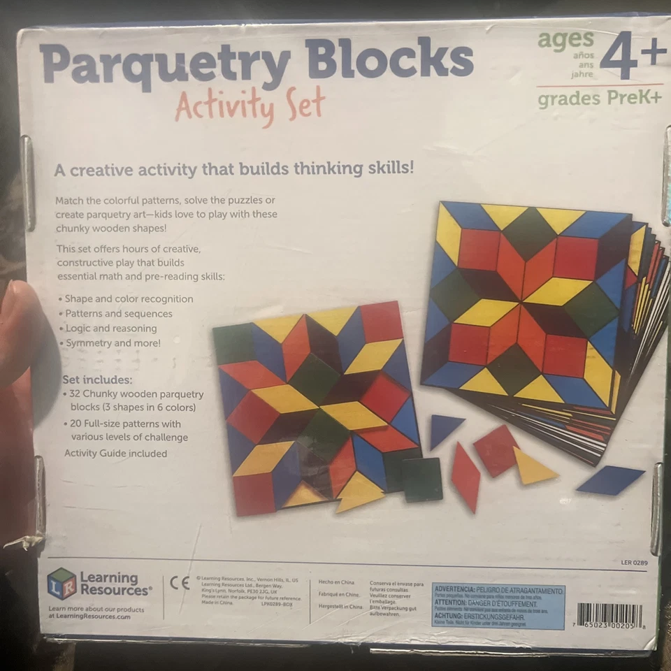 Learning Resources PARQUETRY BLOCKS SUPER SET w/Game Instructions, Extra Blocks - Image 2 of 2