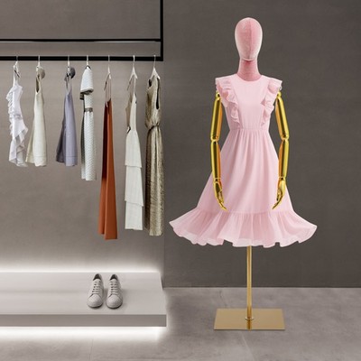 Female Mannequin With Base& Adjustable Height Pink Gold Female Dress Form Torso