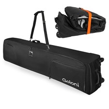 Ski Bag with Wheels,Padded Snowboard Bag for Air Travel,600D 175cm Black