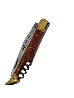 Laguiole Le Fidele Bois De Rose Veritable Brass Rose Wood Corkscrew Pocketknife