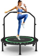 48'' Foldable Rebounder Fitness Exercise Mini Trampoline with Adjustable Handle 