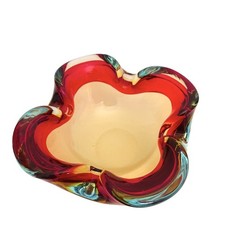 🟠 SEGUSO guscio in vetro di Murano sommerso a 3 colori anni 60 70