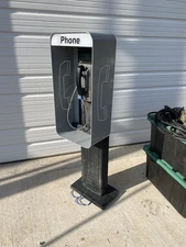 Vintage Aluminum Pay phone Booth Shroud Enclosure Payphone mancave shop sign gas