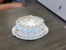 Antique J.P.L France / Haviland Limoges Covered Oval Serving Bowl w/ Underplate