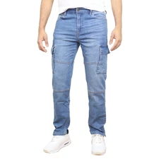 Men's Stretch Cargo Pocket Jeans (Sizes- 30-42) Brand New With Free Shipping