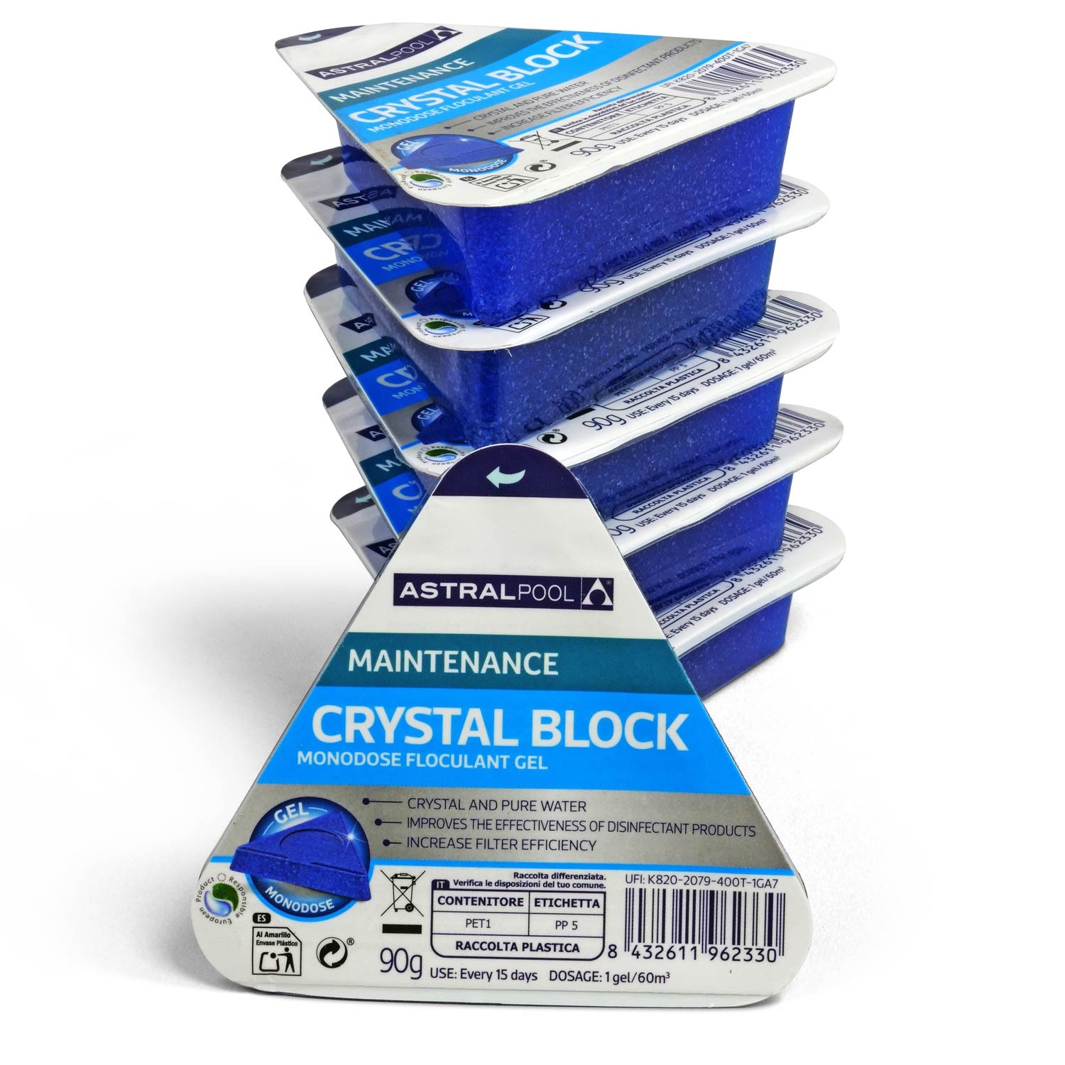 Floculante Astral Pool Crystal Block (gel) 6 uds. agua clara en la piscina