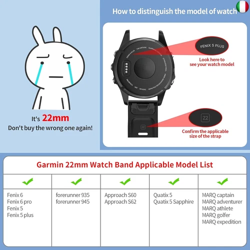 NotoCity Cinturino per Garmin Fenix 6/7/5/6 Pro/7 Pro/5 Plus, Cinturino per - Foto 2 di 7