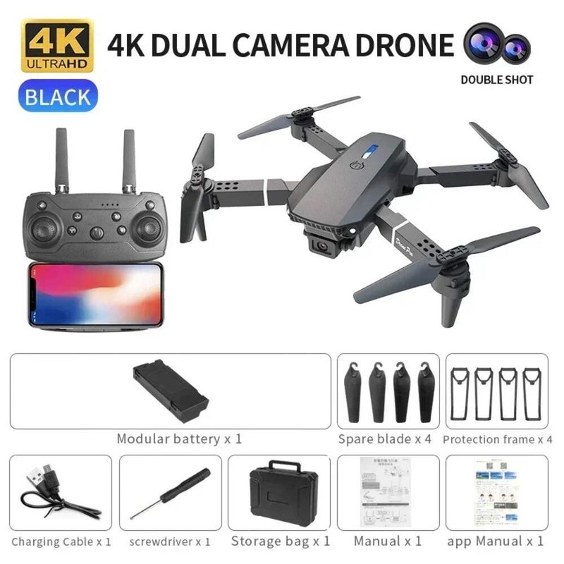 E88 Mini Drone Camera Wifi Fpv Foldable Quadcopter Kids Gift - Product main view