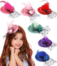 Mini Tea Party Hats for Women - 6 PK - Clip-On Fascinators Hats for Girls and