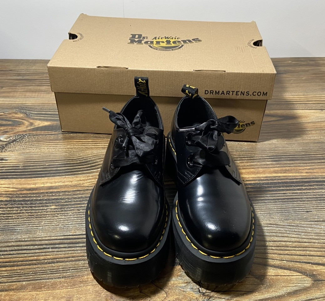 Dr. Martens Holly Platform Oxford Shoes Women's 6 Black Leather 3