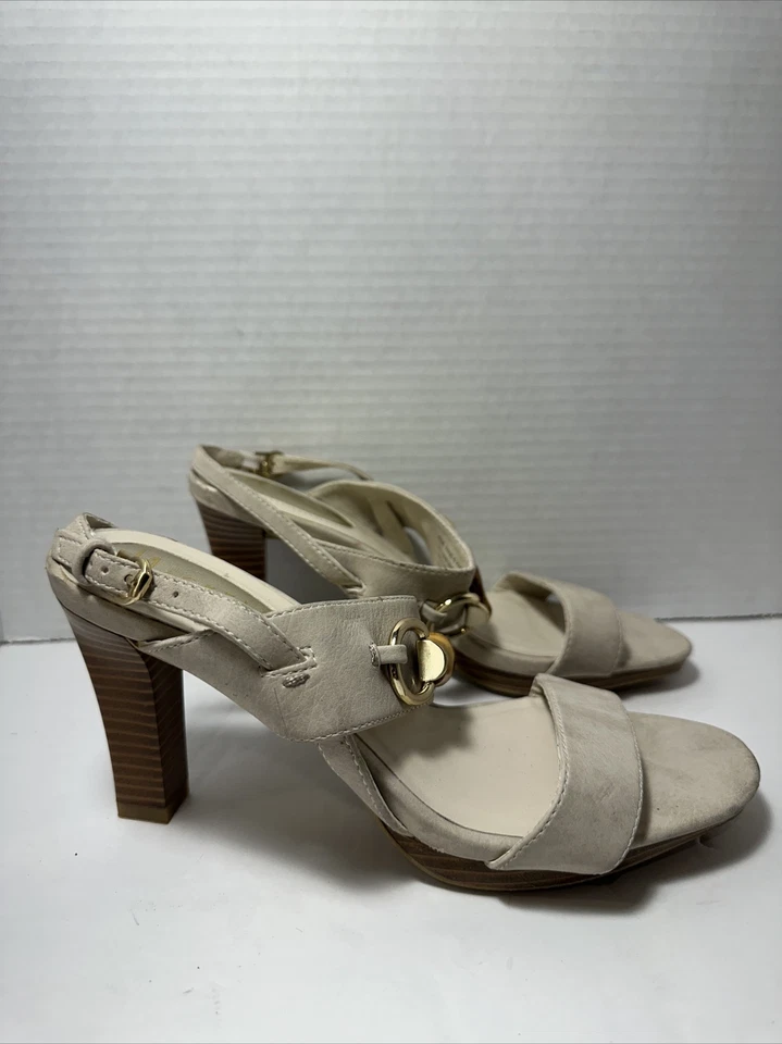 NICKELS мягкий размер 6 1/2 М бежевый кожаный скольжения на женщин MULES туфли-лодочки WB-4 Lk Nu - Изображение 3 из 4