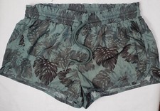 Aerie Floral Monstera Activewear Shorts M Medium Unlined Running Elastic Waist