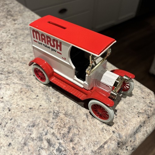 ERTL 1993 Marsh Open Cab Express Coin Bank Replica 1912 Ford Delivery Truck - Picture 2 of 5